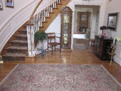 Coordinating Foyer Rug and Stair Runner on Hardwood