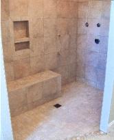 Shower with bench, niche and border